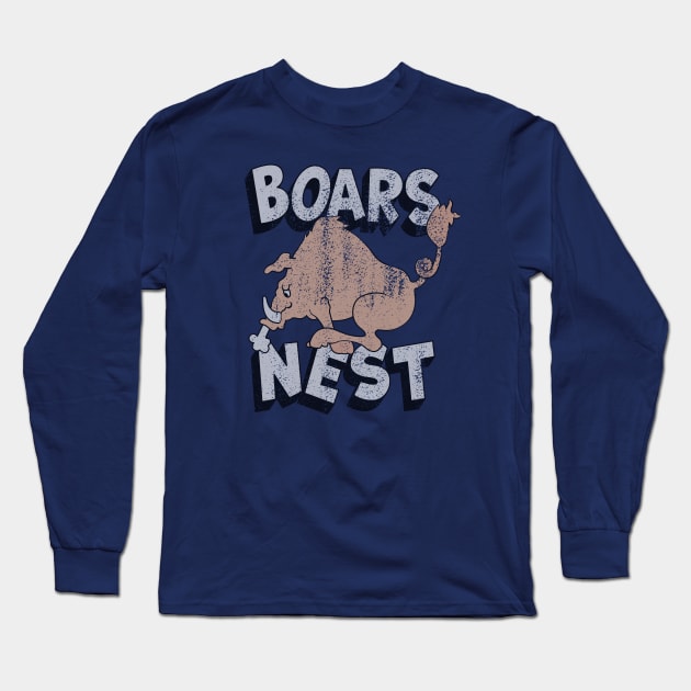 Boars Nest Sign (Stacked Layout) Long Sleeve T-Shirt by GraphicGibbon